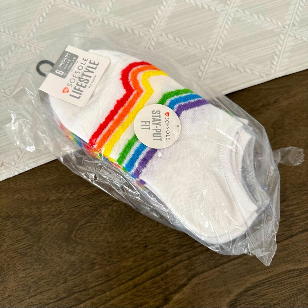 NWT Sof Sole Low Cut Rainbow Assorted Socks 6 Pack